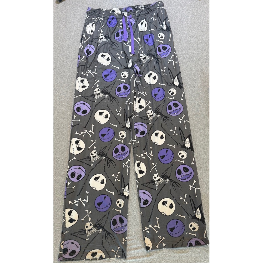 Disney Nightmare Before Christmas Jack Skellington Pajama Pants XXL Gray Purple